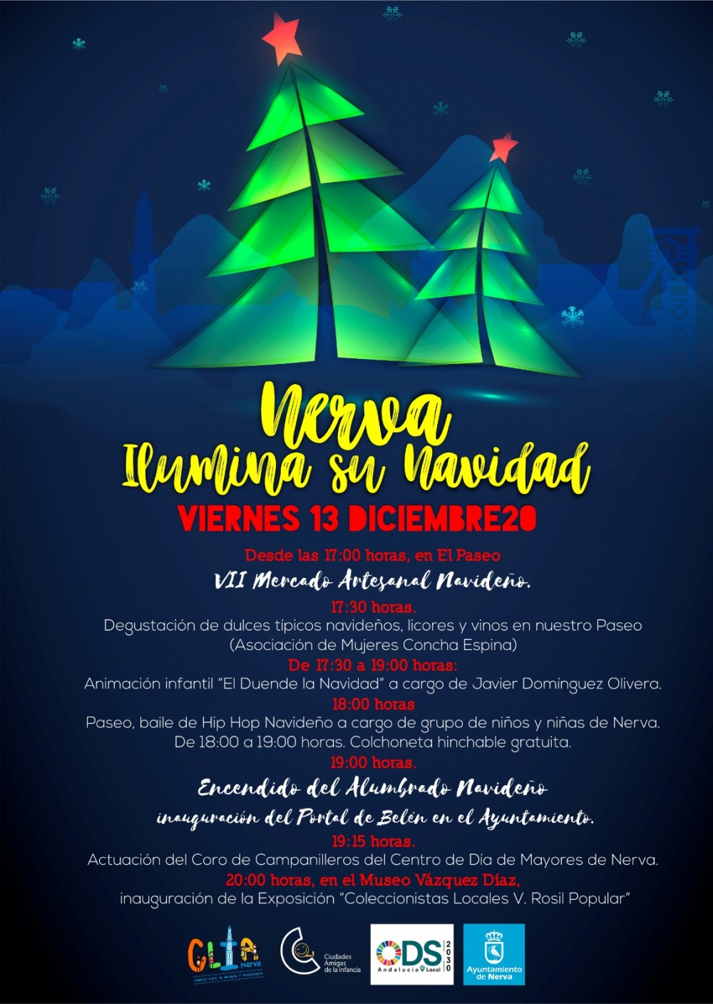 Nerva ilumina su Navidad