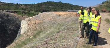 Obras de emergencia en la trinchera entre Nerva y Riotinto